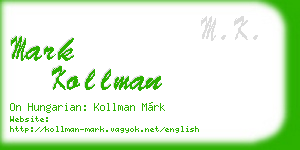 mark kollman business card