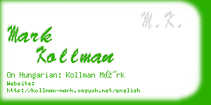 mark kollman business card